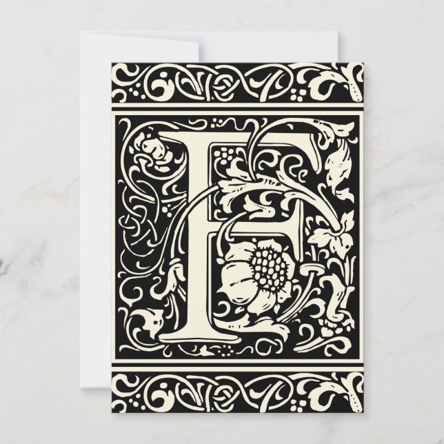 Invitación Letra F Monograma medieval Art Nouveau (Anverso)