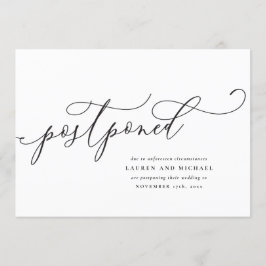 Invitación Letra Florecida Posponer Cambio de Fecha