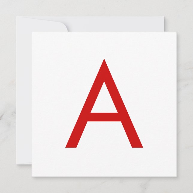 Invitación Letra Inicial de Monograma Rojo Blanco Moderno Sim (Anverso)