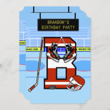 Letra inicial personalizada B Hockey sobre hielo