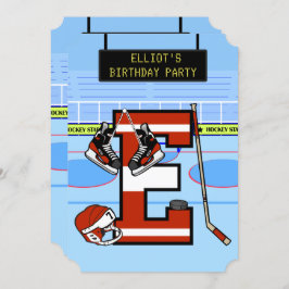 Invitación Letra inicial personalizada E Hockey sobre hielo