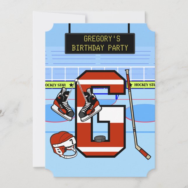 Invitación Letra inicial personalizada G Hockey sobre hielo (Anverso)