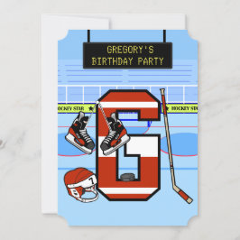 Invitación Letra inicial personalizada G Hockey sobre hielo