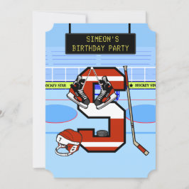 Invitación Letra inicial personalizada Hockey sobre hielo S