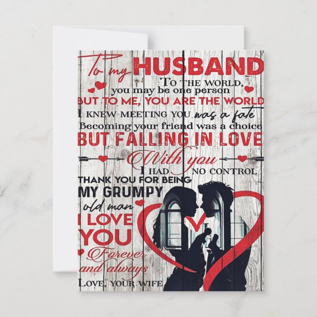 Invitación Letra minúscula para marido | A Mi Esposo Presente (Anverso)