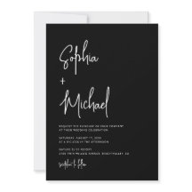 Letra Moderna a Mano Script Bodas Blanco y Negro
