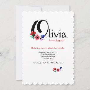 Invitación Letra "O" (Agregar Cualquier Nombre Con Letra O)