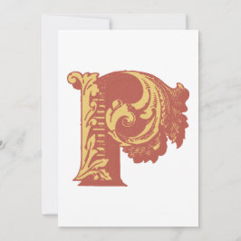 Invitación Letra "P" elegante bordada