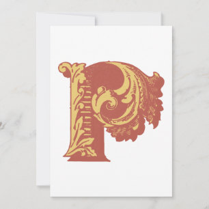 Invitación Letra "P" elegante bordada