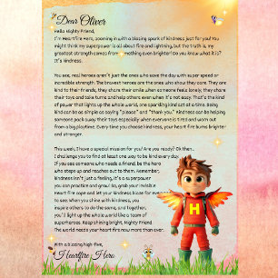 Invitación Letra personalizada de amabilidad de superhéroe im