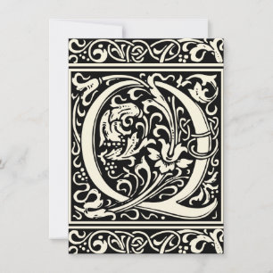 Invitación Letra Q Monograma Medieval Art Nouveau