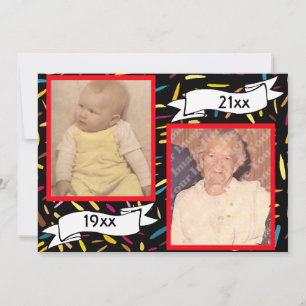 Invitación Letra roja burbuja celebración de cumpleaños 80