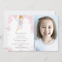 Letra rosada dentaria de hadas con foto