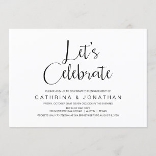 Invitación Letrada mano, escritura negra, Partido de compromi