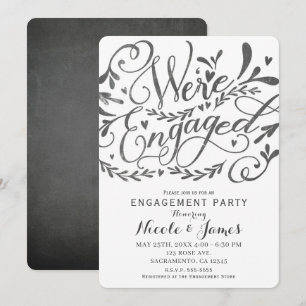 Invitación Letras caprichosas de estilo vintage con tiza para