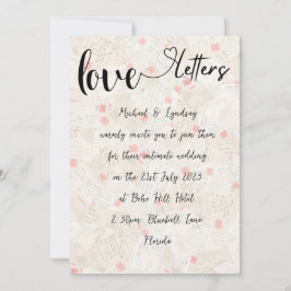 Invitación Letras de amor Boda de encanto de época manuscrita