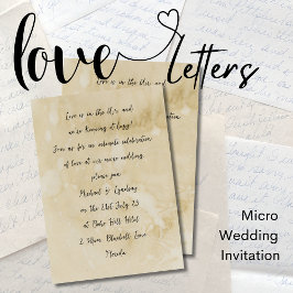 Invitación Letras de amor - fragmento manuscrito de BODA MICR