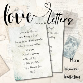 Invitación Letras de amor MICRO BODA Dolor manuscrito