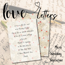 Invitación Letras de amor Romance manuscrito de MICRO BODA