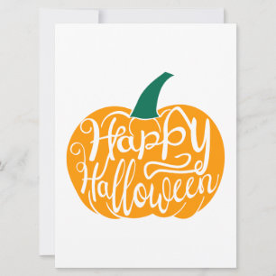 Invitación Letras de Feliz Halloween en calabaza tallada