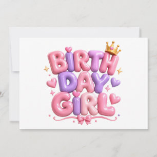 Invitación Letras de Globo de Cumpleaños Niña PNG   Cumpleaño