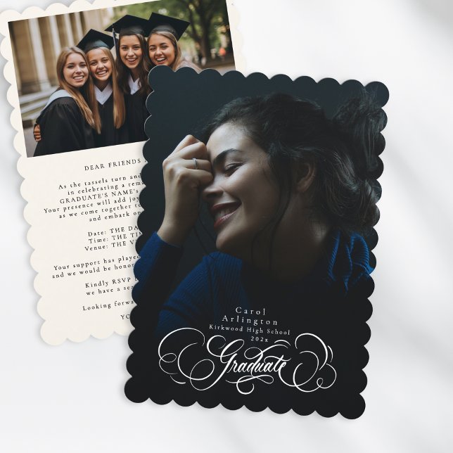 Invitación Letras de graduado elegantes | Graduación en vieir (Subido por el creador)