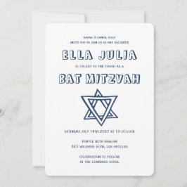 Invitación LETRAS DE LA ESTRELLA DEL Personalizado Bat Mitzva