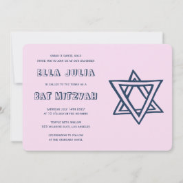 Invitación LETRAS DE LA ESTRELLA DEL Personalizado Bat Mitzva