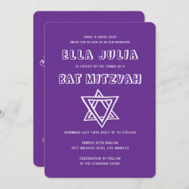 Invitación LETRAS DE LA ESTRELLA DEL Personalizado Bat Mitzva