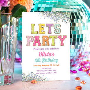 Invitación Letras de parche Varsity Fashion Preppy Cumpleaños