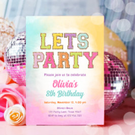 Invitación Letras de parche Varsity Fashion Preppy Cumpleaños