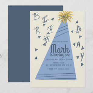 Invitación Letras de Sombrero de Fiesta de Cumpleaños de Niño