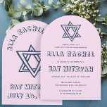 Invitación LETRAS DE STAR Arch Personalizado Bat Mitzvah<br><div class="desc">¡Tarjeta perfecta para anunciar un bar o un murciélago mitzvah! ¡La mano hizo arte para ti con la estrella de david en el frente y en la parte trasera! ¡TODO PERSONALIZABLE! Haga clic en "Personalizar" para editar el texto. Haga clic en "editar usando la herramienta de diseño" para ajustar las...</div>
