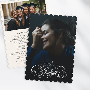 Invitación Letras Elegantes para Graduado   Graduación con Ad