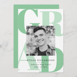 Invitación Letras en negrita verdes | Foto Partido de Graduac