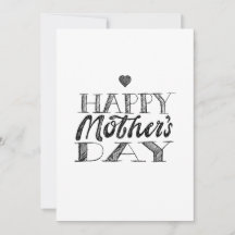 Letras y corazón para el día de la madre en blanco
