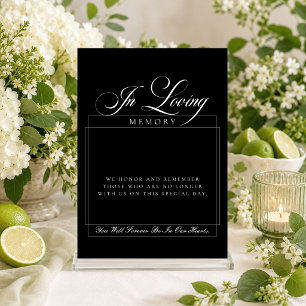 Invitación Letrero clásico de marfil negro en guión en memori