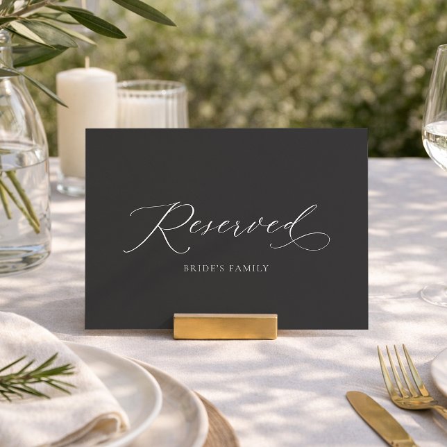 Invitación Letrero de asiento de boda reservado elegante (Subido por el creador)