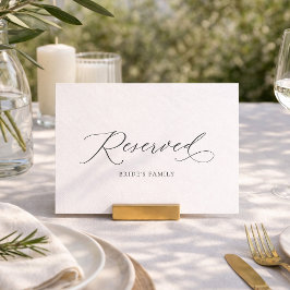 Invitación Letrero de asiento de boda reservado elegante