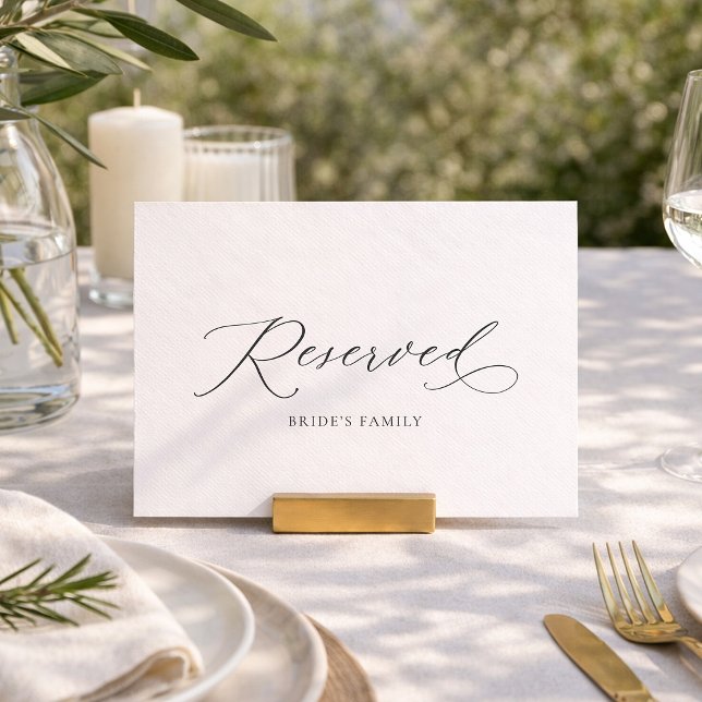 Invitación Letrero de asiento de boda reservado elegante (Subido por el creador)