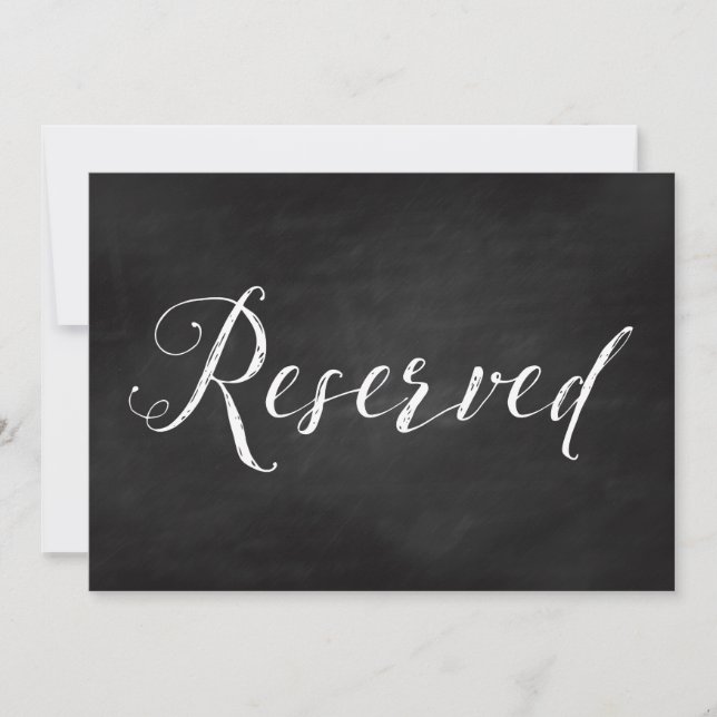 Invitación Letrero de Asiento / Mesa Reservada para Boda 5x7 (Anverso)