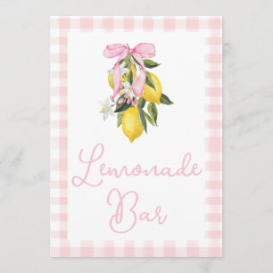 Invitación Letrero de Baby Shower La Dolce Vita Limón con Laz