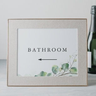 Invitación Letrero de Baño con Flecha Izquierda para Boda de