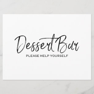Invitación Letrero de "Bar de postres" para Boda   Con Letra 
