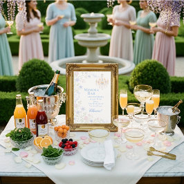 Invitación Letrero de barra de mimosa floral de la Regencia
