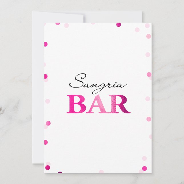 Invitación Letrero de barra de sangría para despedida de solt (Anverso)