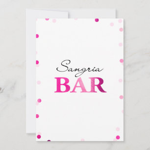 Invitación Letrero de barra de sangría para despedida de solt