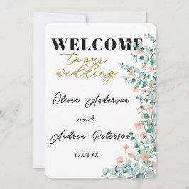 Invitación Letrero de bienvenida floral de flor de naranjo