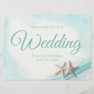 Invitación Letrero de bienvenida vintage de playa con estrell