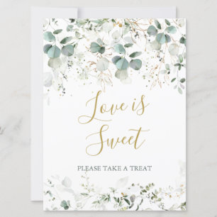 Invitación Letrero de Boda Amor de Follaje de Eucalipto es Du